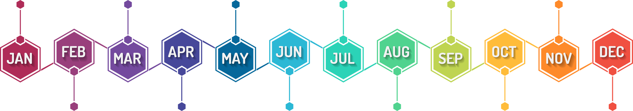 12 Months Timeline Diagram